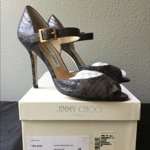 Jimmy Choo Lizard Patent leather heels, size 38